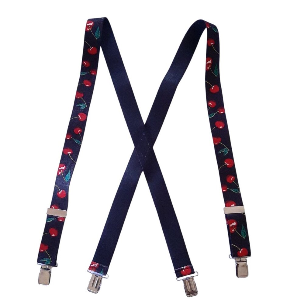 Cherry Print Suspenders Braces